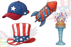 4th of July Clipart, Independence Day Graphics, American PNG Product Image 4