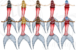 4th of July Mermaids Clipart, USA Summer Graphics, Product Image 4