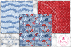 4th of July Mermaids Seamless Patterns, Patriotic Background Product Image 4