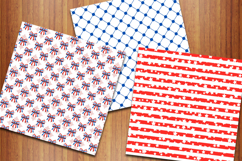 4th of July Digital Papers, Patriotic Backgrounds, USA Flag Product Image 4