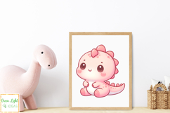 Cute Baby Dinosaurs Clipart, Kawaii Dino Graphics, Cute Dino Product Image 4