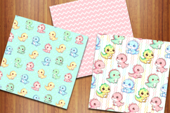 Cute Baby Dinosaurs Digital Papers, Dino Seamless Patterns Product Image 4