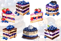 Blueberries Cakes Clipart, Blueberries Desserts Graphics Product Image 4