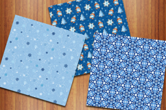 Blue Winter Christmas Digital Papers, Cold Xmas Backgrounds Product Image 4