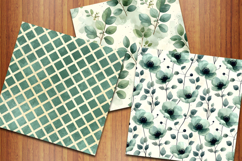 Botanical Greenery Seamless Patterns, Eucalyptus Backgrounds Product Image 4