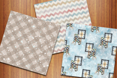 Watercolor Cozy Winter Seamless Patterns, Winter Backgrounds Product Image 4