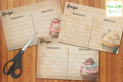 Vintage Cupcakes Recipe Cards, Printable Kitchen Ephemera Product Image 4