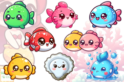 Cute Mermaids Clipart, Kawaii Sea Life Graphics, Ocean PNG Product Image 4