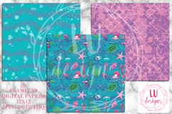 Mermaids Seamless Patterns, Sea Backgrounds, Fish Scales Product Image 4