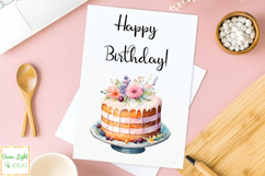 Pastel Floral Cakes Clipart, Birthday Cakes Illustrations Product Image 4