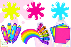School Art Clipart, Back To School Graphics, Stationery PNG Product Image 4