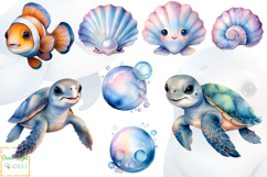 Cute Sea Animals Clipart, Ocean Creatures Graphics Product Image 4
