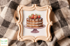 Watercolor Vintage Cakes Clipart, Retro Cakes Illustrations Product Image 4