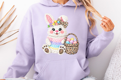 Easter Bunny png, Knit Bunny with Leopard Basket png Product Image 6