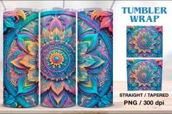 Rainbow Mandala Tumbler Sublimation, 20 oz Tumbler Wrap Product Image 1