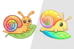 10 Cute snail Illustration Clipart Sticker, PNG Product Image 9
