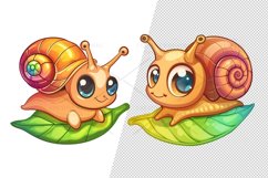 10 Cute snail Illustration Clipart Sticker, PNG Product Image 6