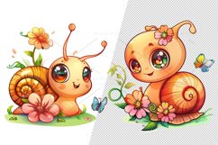 10 Cute snail Illustration Clipart Sticker, PNG Product Image 5