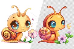 10 Cute snail Illustration Clipart Sticker, PNG Product Image 6