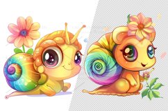 10 Cute snail Illustration Clipart Sticker, PNG Product Image 8