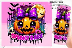 Cute and Spooky Halloween Tumbler wrap PNG, 20 oz. Product Image 2