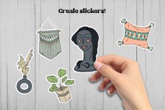 Hand Drawn Boho Home Decor Illustrations. Clipart & Patterns Product Image 5