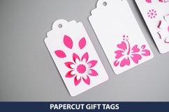 4 Paper Cut Gift Tags SVG I Floral Gift Tags SVG Product Image 3