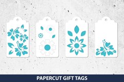 4 Paper Cut Gift Tags SVG I Floral Gift Tags SVG Product Image 5