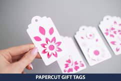 4 Paper Cut Gift Tags SVG I Floral Gift Tags SVG Product Image 2