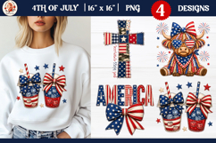 4th of July Faux Quilted Patchwork Sublimation PNG Product Image 1