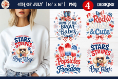 4th of July Cute Patriotic Bows Sublimation PNG Product Image 1