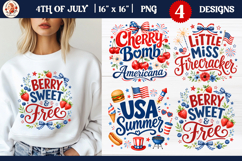 4th of July Cute Patriotic Bows Sublimation PNG Product Image 1
