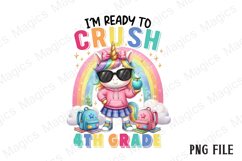 4TH Back to School Unicorn Sublimation Product Image 1