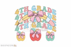 4th Grade Teacher SVG T-shirt, Teacher Coquette Pencil Bow Product Image 1