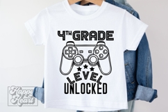 4th Grade Unlocked Level Up SVG - Back To School Gamer PNG Product Image 2