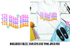 4th Grade Vibes Retro Wavy Text SVG Product Image 1