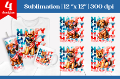 Patriotic Dog Sublimation | Coquette 4th of July PNG Designs Product Image 1