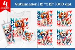 4th of July Dog Sublimation | Coquette Patriotic PNG Designs Product Image 1