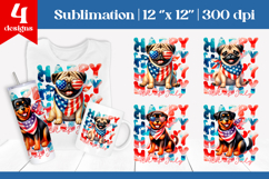 4th of July Dog Sublimation | Coquette Patriotic PNG Designs Product Image 1