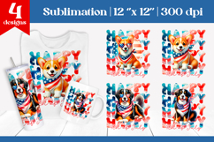 4th of July Dog Sublimation | Coquette Patriotic PNG Designs Product Image 1