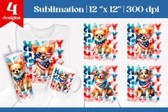 4th of July Dog Sublimation | Coquette Patriotic PNG Designs Product Image 1