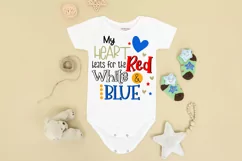 My Heart Beats for Red White Blue I 4th July Sublimation