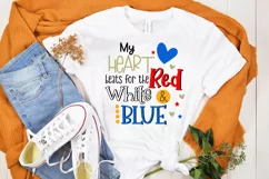 My Heart Beats for Red White Blue I 4th July Sublimation