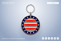 4th of July Keychain SVG | USA Patriotic Laser Cut Product Image 1