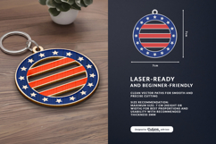 4th of July Keychain SVG | USA Patriotic Laser Cut Product Image 2