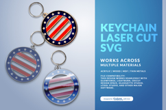 4th of July Keychain SVG | USA Patriotic Laser Cut Product Image 3