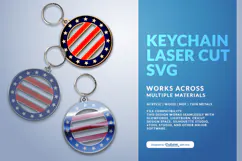 4th of July Keychain SVG | USA Patriotic Laser Cut Product Image 3