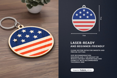 4th of July Keychain SVG | USA Patriotic Laser Cut Product Image 2