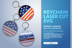 4th of July Keychain SVG | USA Patriotic Laser Cut Product Image 3
