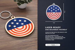 4th of July Keychain SVG | USA Patriotic Laser Cut Product Image 1
